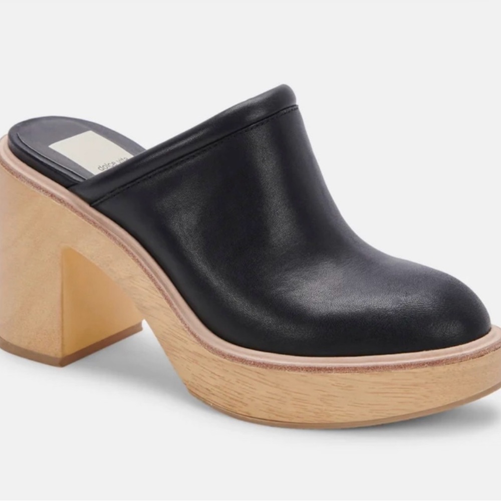 Dolce Vita Camdin Black Leather Clogs